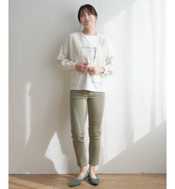 ikka「透かし編みVネックカーディガン」|その他|