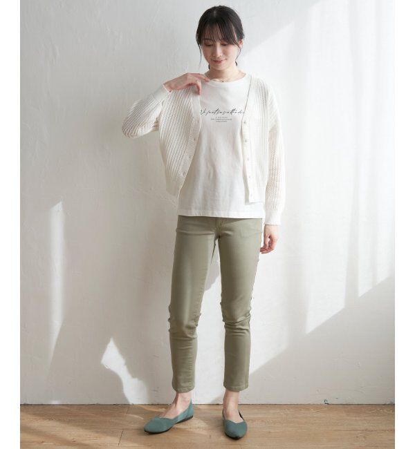 ikka「透かし編みVネックカーディガン」|その他|