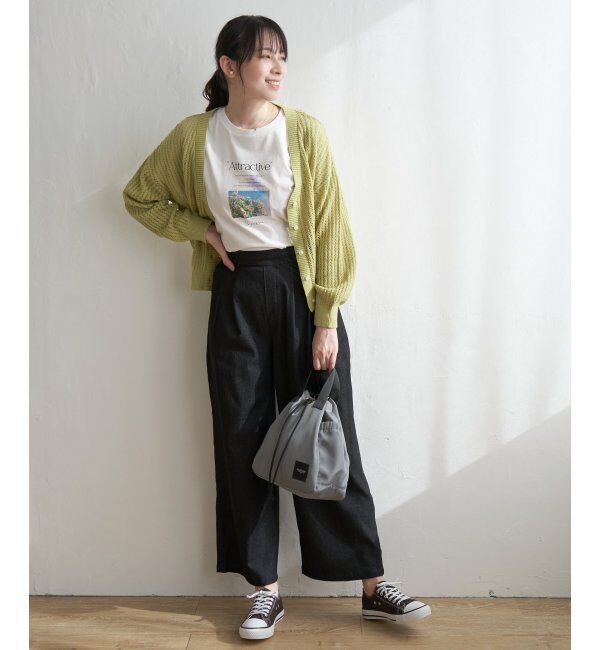 ikka「透かし編みVネックカーディガン」|その他|