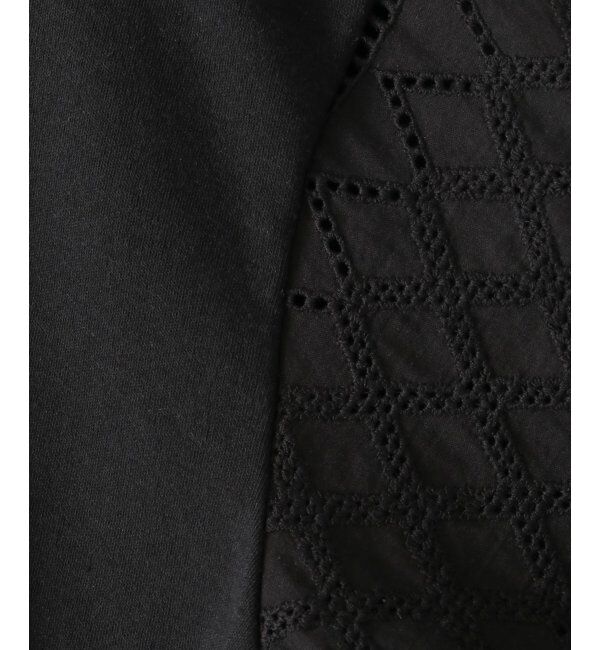 ikka kids「【親子おそろい】7分袖幾何学レース切り替えTシャツ（120~160cm）」|Tシャツ・カットソー|