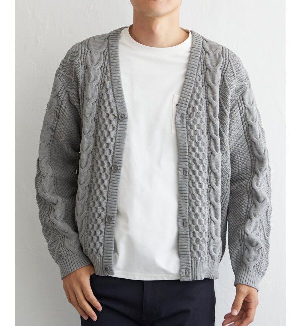 ikka「GOKU楽ニットケーブルカーディガン」|その他|