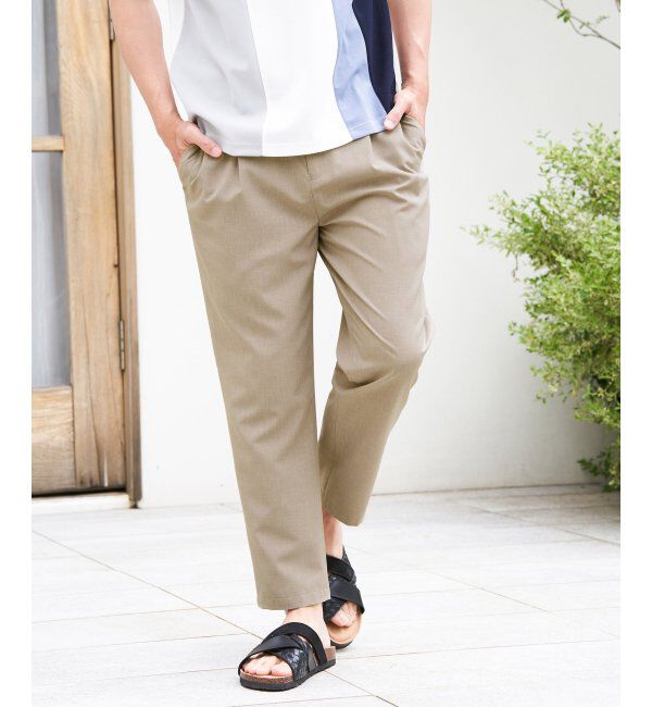 ikka「Reflax リラックスイージーアンクルパンツ」|その他|ベージュ