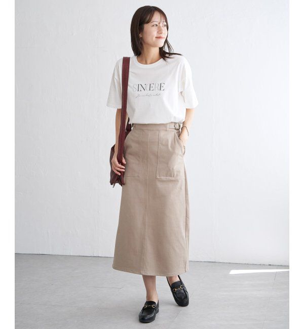 ikka「GOKU楽Iラインタイトスカート」|スカート|