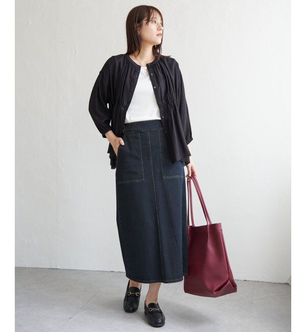 ikka「GOKU楽Iラインタイトスカート」|スカート|