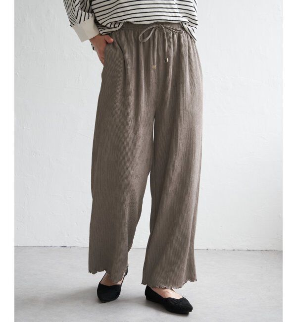 ikka「ジャガードプリーツワイドパンツ」|その他|