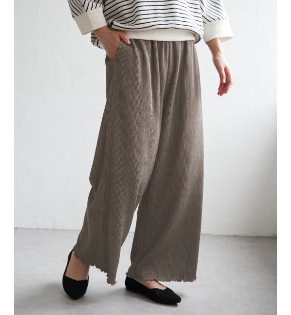 ikka「ジャガードプリーツワイドパンツ」|その他|