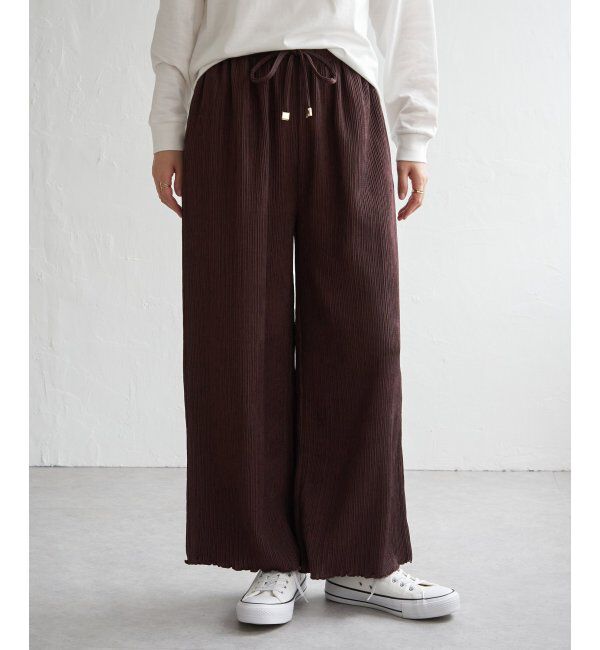 ikka「ジャガードプリーツワイドパンツ」|その他|