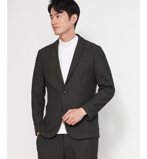 IKKA LOUNGE「【セットアップ対応】GOKU楽ワークウールライクジャケット」|テーラードジャケット|チャコール