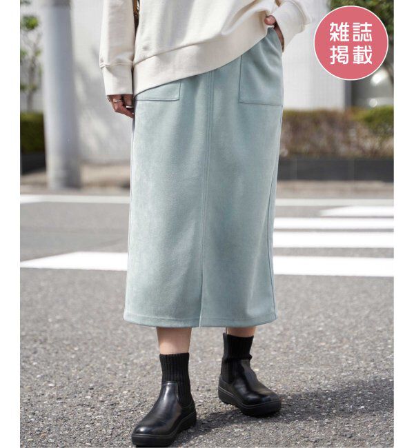 ikka「フェイクスエードスカート」|スカート|グリーン