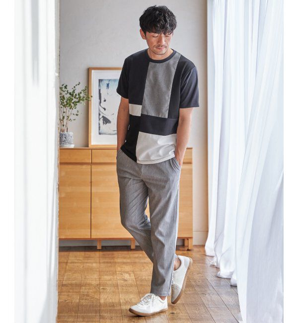 ikka「【雑誌MonoMax5月号掲載】ブロックス冷感切り替えTシャツ「小泉孝太郎さん着用モデル」」|Tシャツ・カットソー|