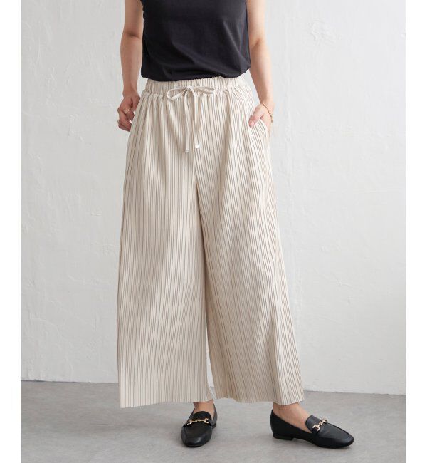 ikka「【雑誌InRed4月号掲載】カットプリーツワイドパンツ【親子コーデ】」|キュロット|