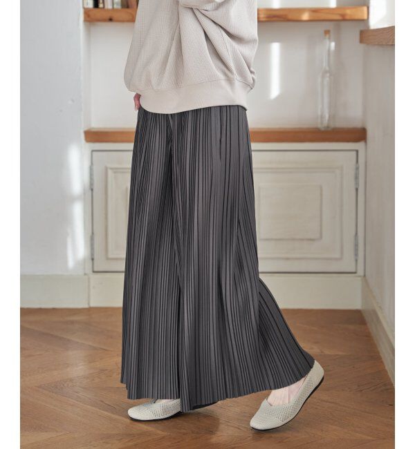 ikka「【雑誌InRed4月号掲載】カットプリーツワイドパンツ【親子コーデ】」|キュロット|