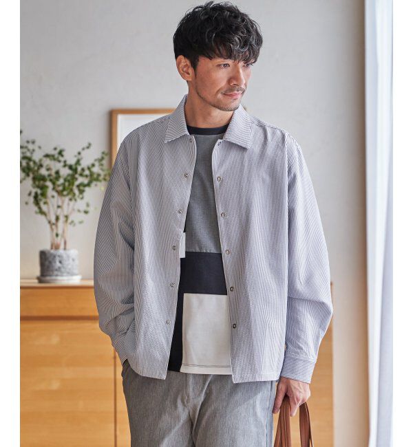 ikka「【雑誌MonoMax5月号掲載】イージケアサッカースナップシャウター「小泉孝太郎さん着用モデル」」|シャツ・ブラウス|