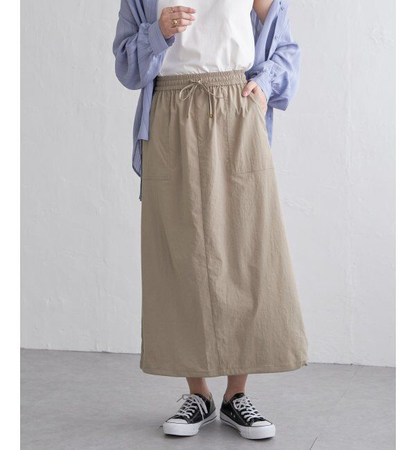 ikka「ドライテックチノベイカースカート」|スカート|ベージュ