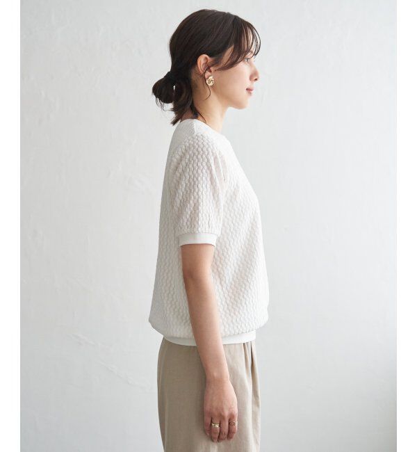 ikka「幾何学ジャカード半袖プルオーバー」|その他|