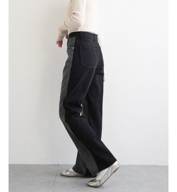 VENCE share style「センター切り替えワイドデニムパンツ」|デニム|