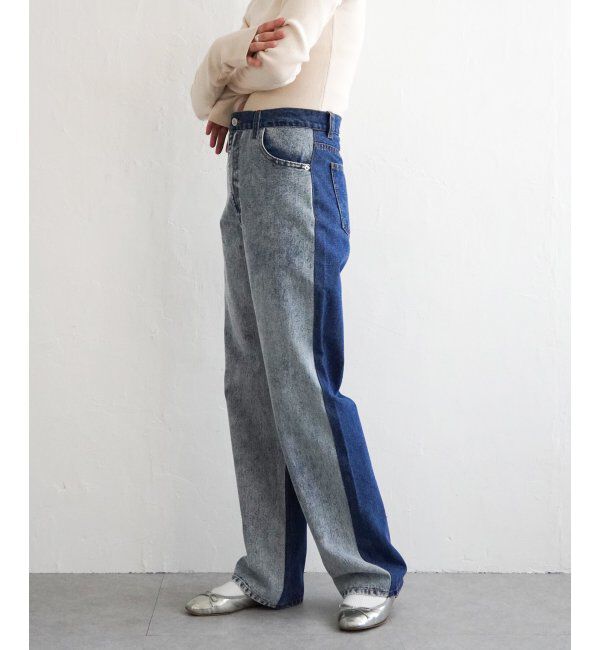 VENCE share style「センター切り替えワイドデニムパンツ」|デニム|