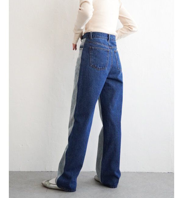 VENCE share style「センター切り替えワイドデニムパンツ」|デニム|