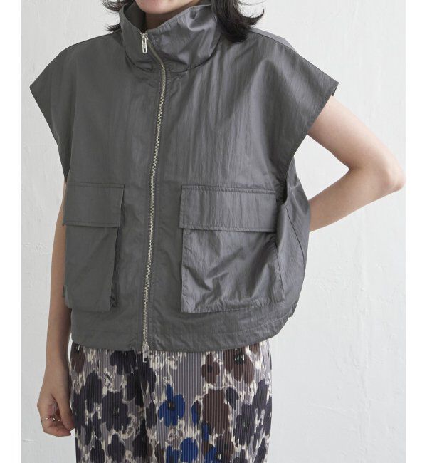 VENCE share style「パールタフタスタンドベスト」|その他|チャコール