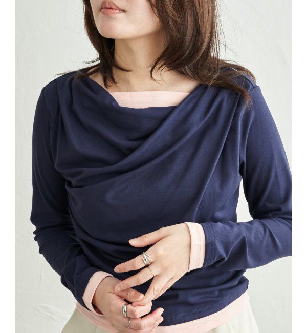 VENCE share style「レイヤードカシュクールプルオーバー」|その他|ネイビーブルー