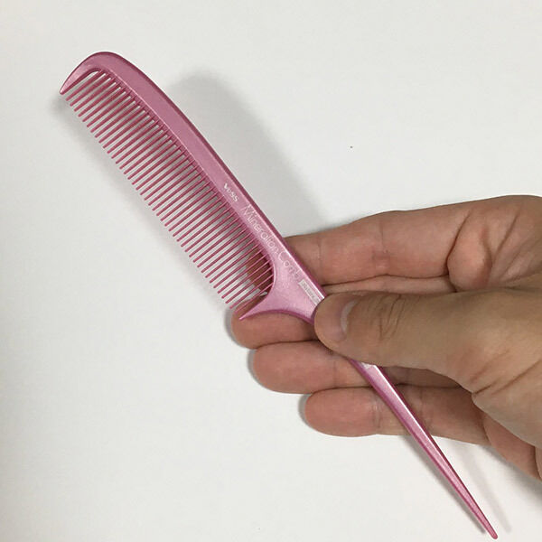  「美髪専科 美髪専科 ミネラルイオン細めテールコーム ピンク 本体」|ヘアスタイリング|