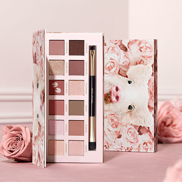  「Perfect Diary 12色動物アイシャドウパレット ローズピンク (14.4g)」|アイシャドウ|