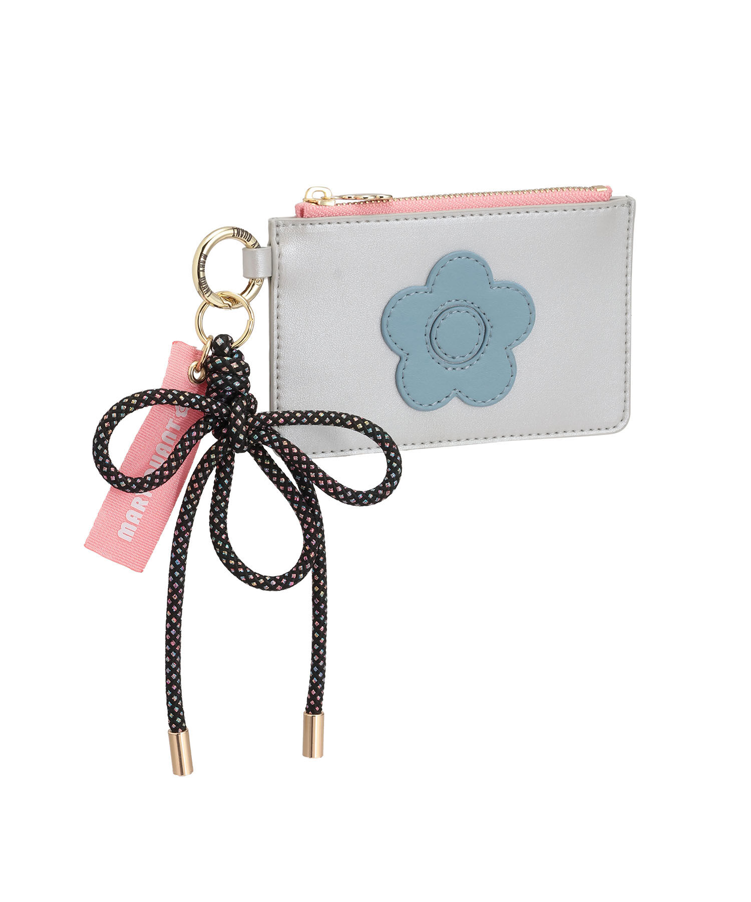 MARY QUANT「マルチデコレーション フラットケース」|ポーチ|シルバー
