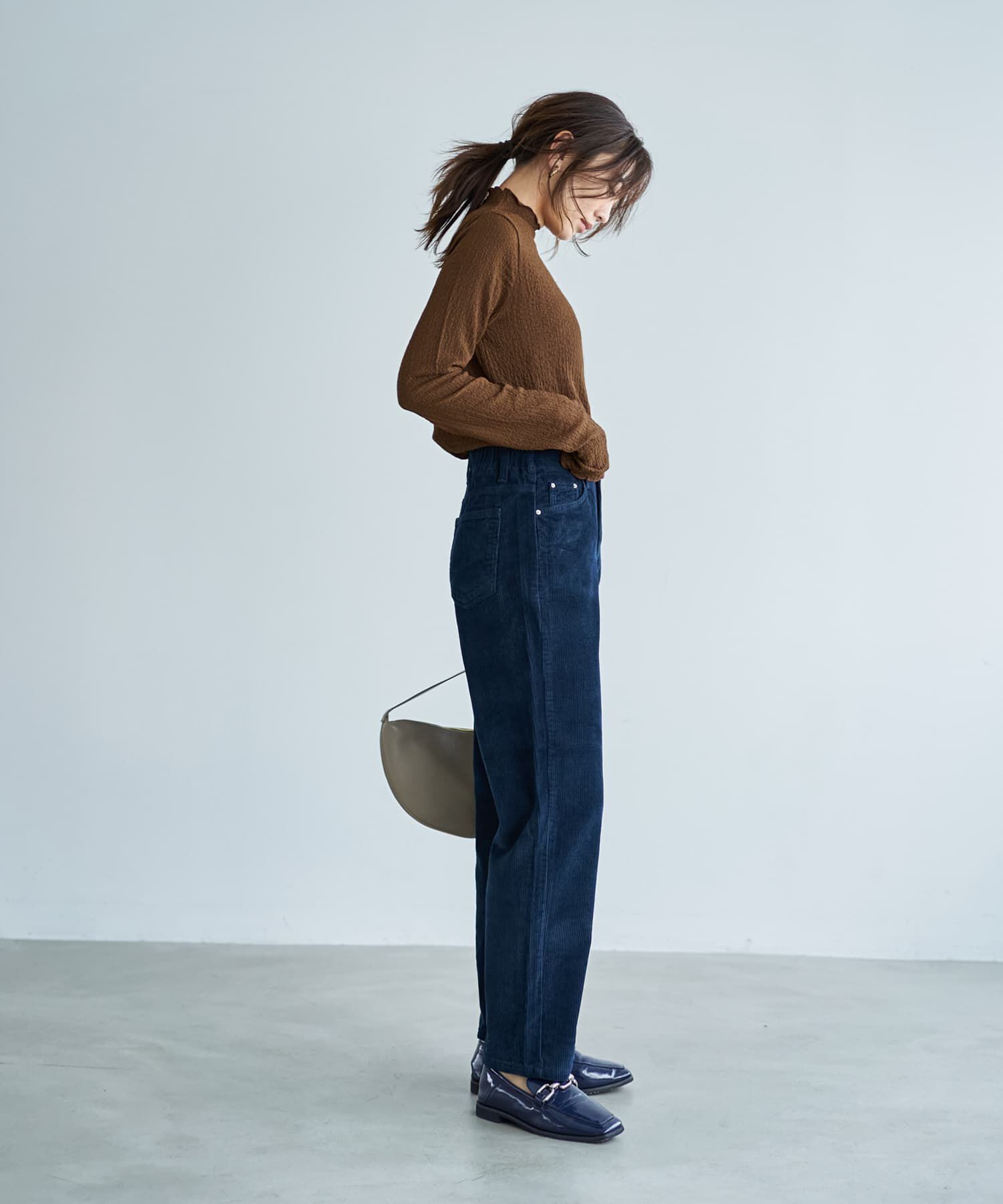 STYLE DELI「バブルシャーリングボトルネックトップス」|Tシャツ・カットソー|