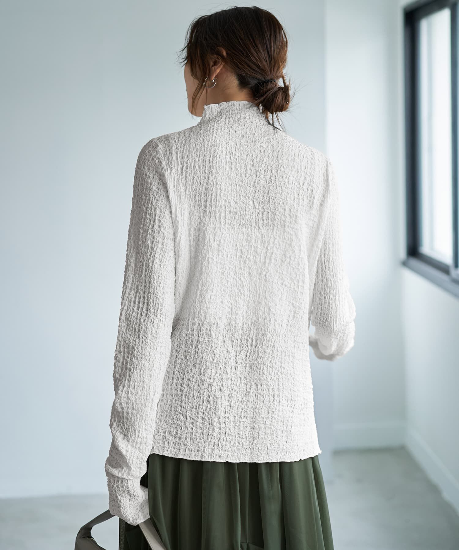 STYLE DELI「バブルシャーリングボトルネックトップス」|Tシャツ・カットソー|