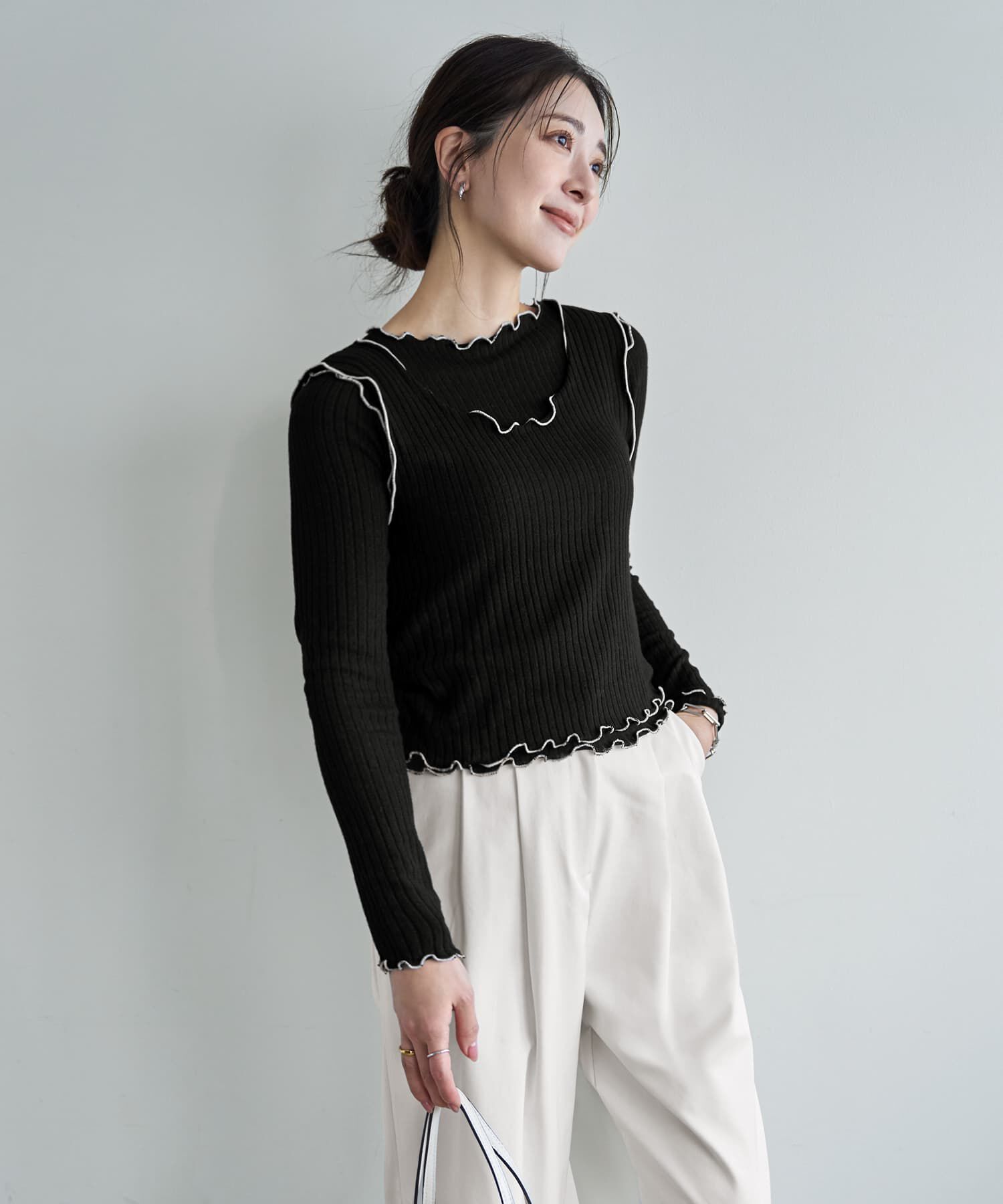 STYLE DELI「メロウリブ◆ベストレイヤードトップス」|Tシャツ・カットソー|