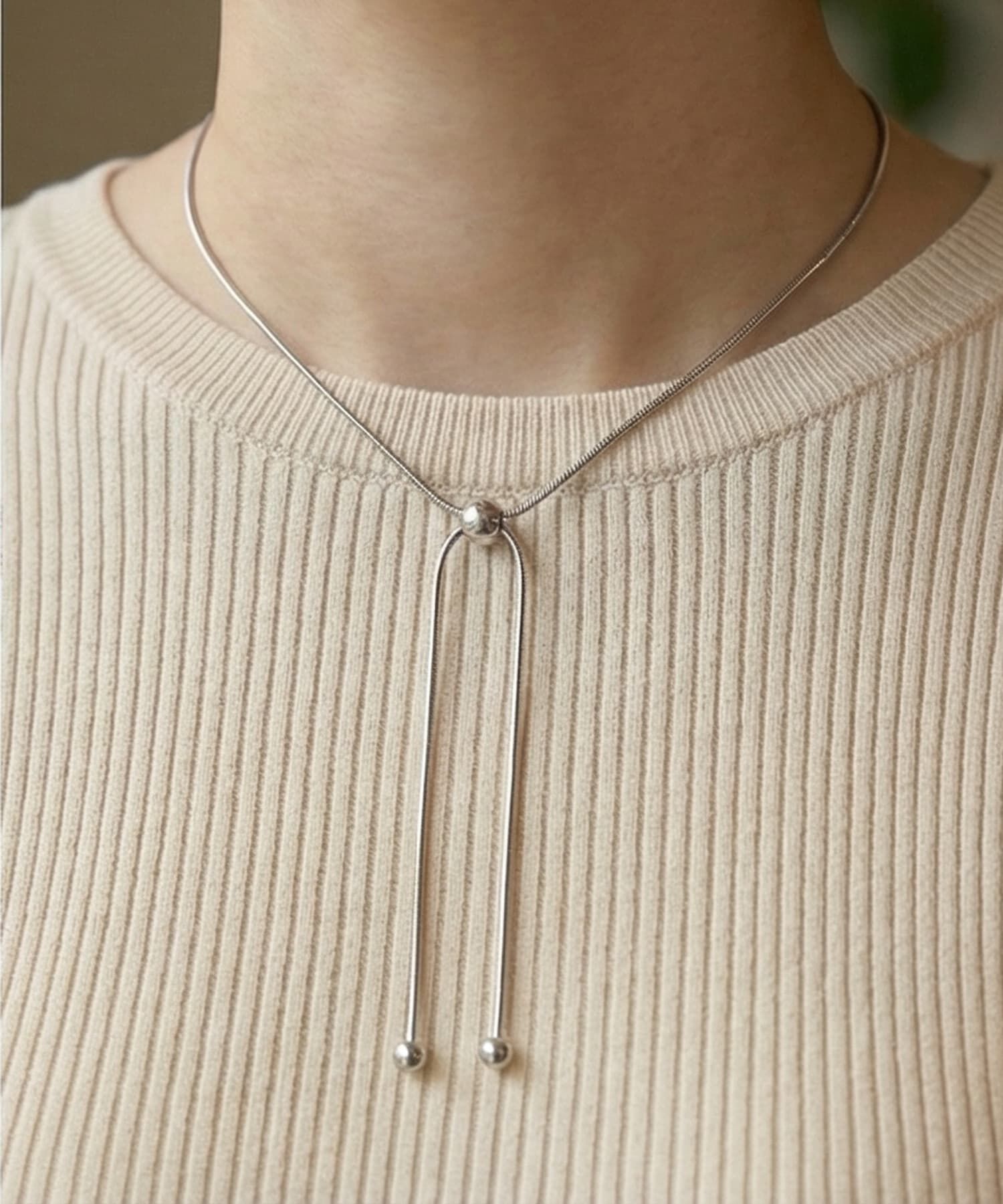 STYLE DELI「【DELI by】ボールバックル・スネークチェーンネックレス」|ネックレス|シルバー