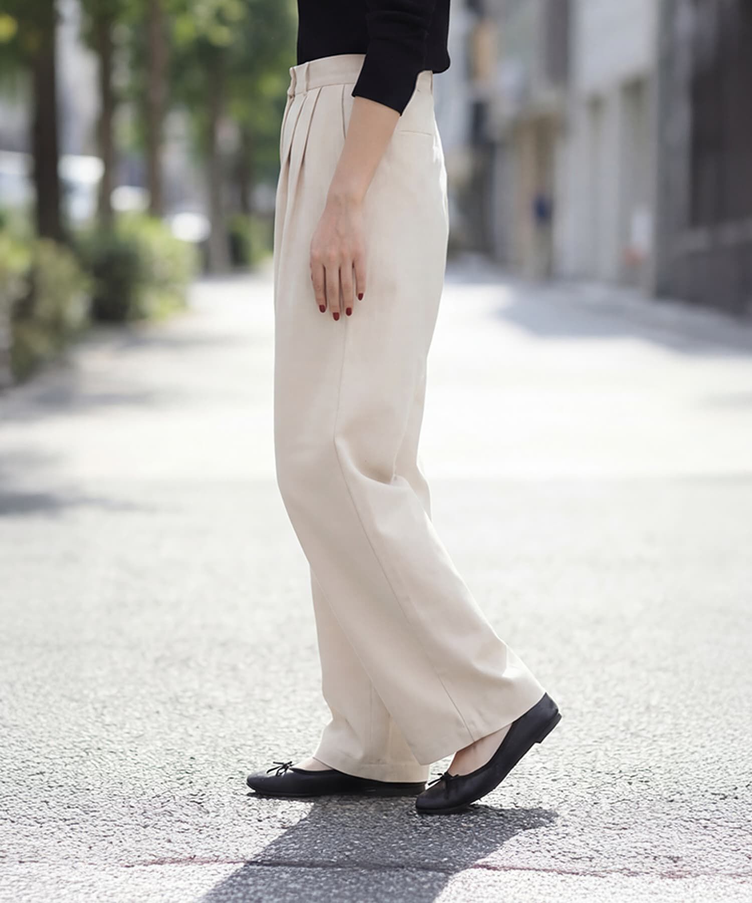 STYLE DELI「デニムライクコットンワイドパンツ」|デニム|