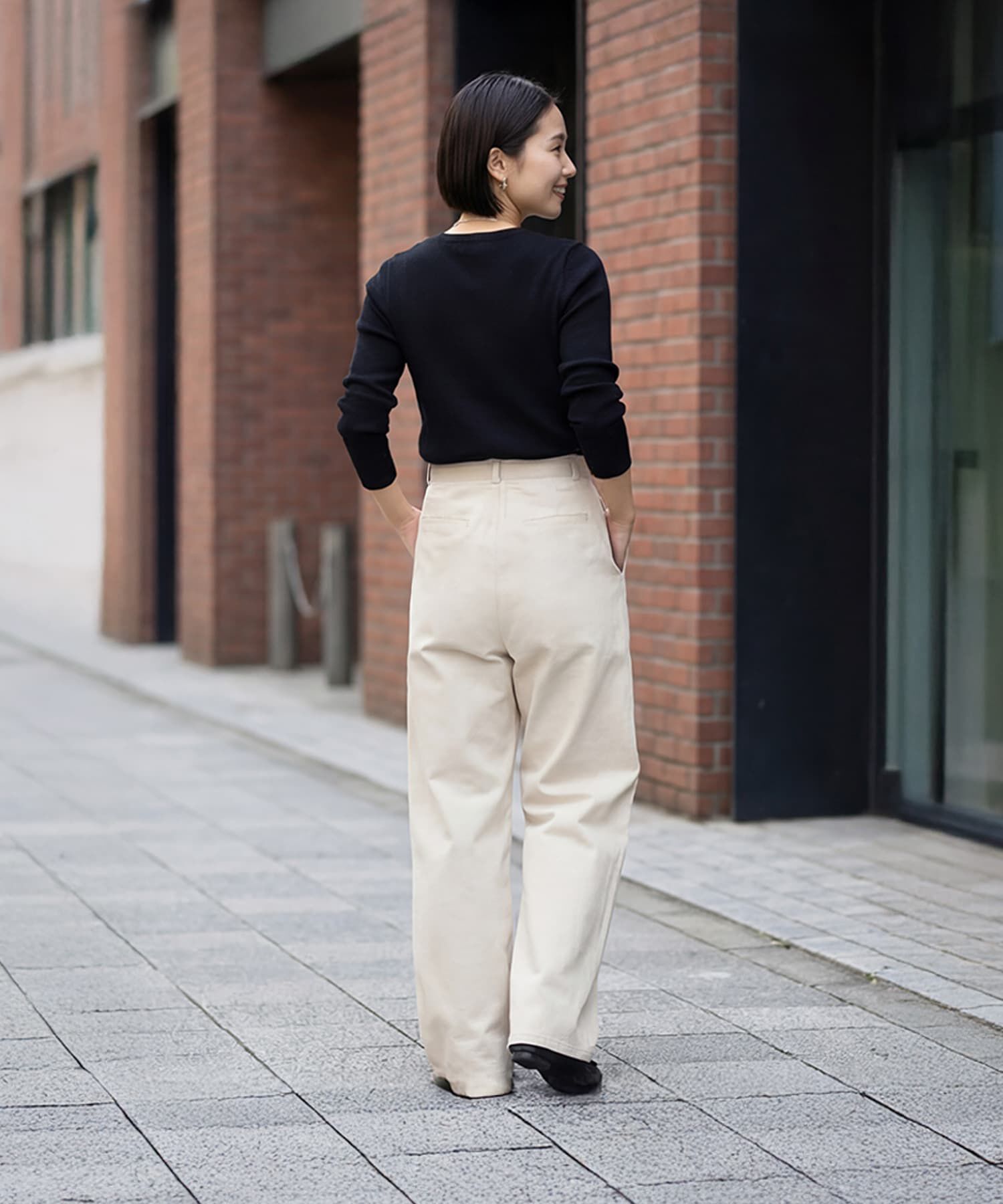 STYLE DELI「デニムライクコットンワイドパンツ」|デニム|