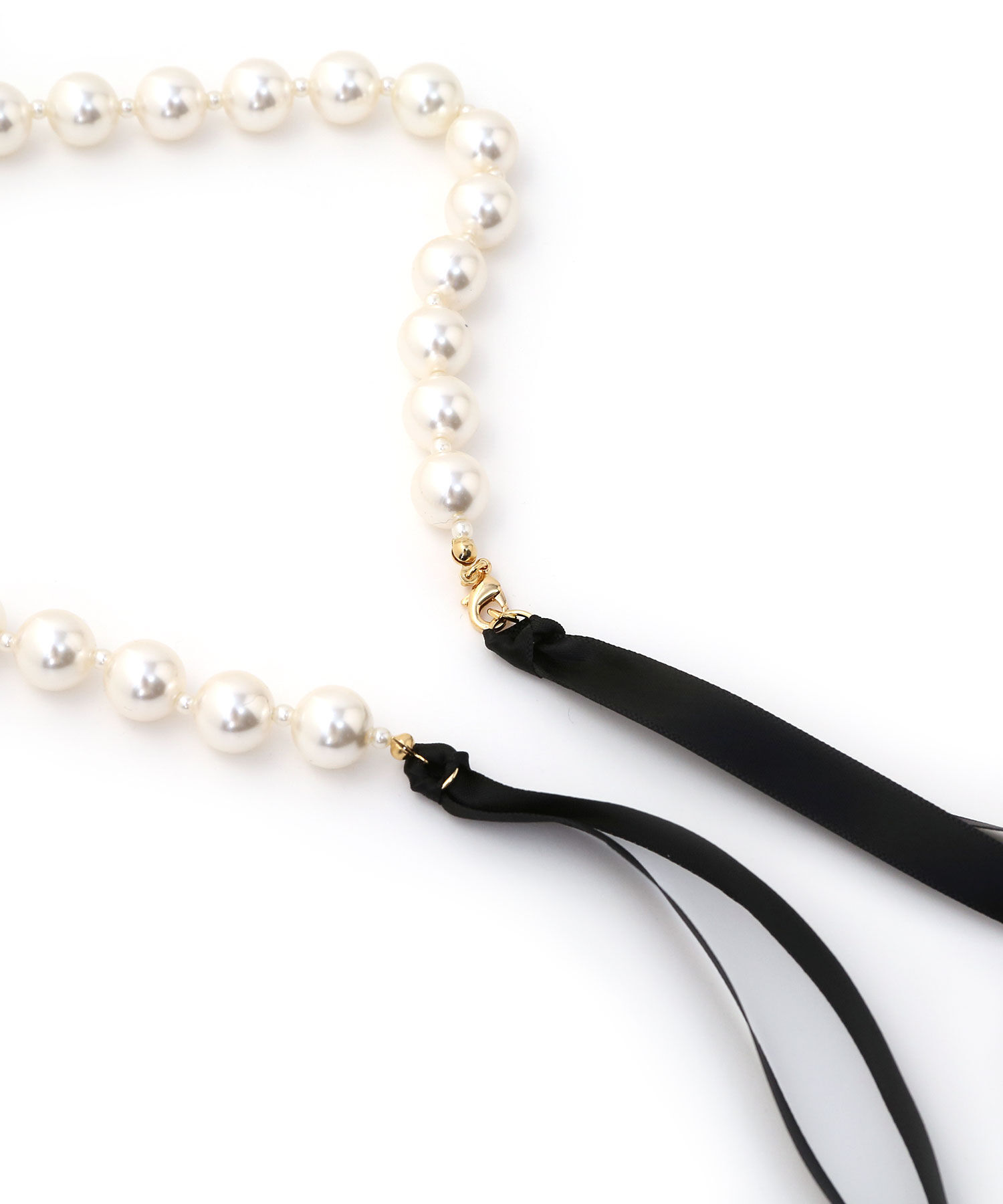 colleca la「サテンリボンパールネックレス」|ネックレス|