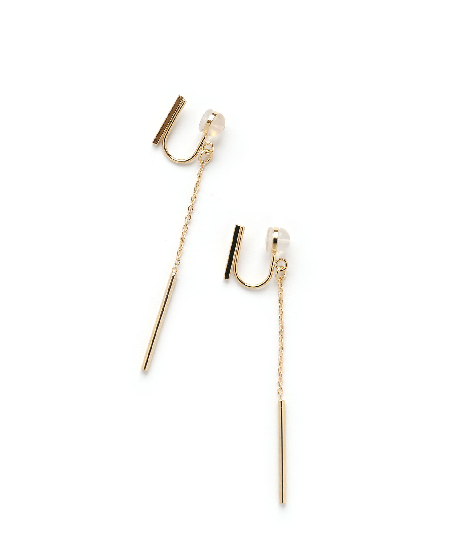 colleca la「ノンホール・ショートバー&times;チェーンのイヤリング」|イヤリング|