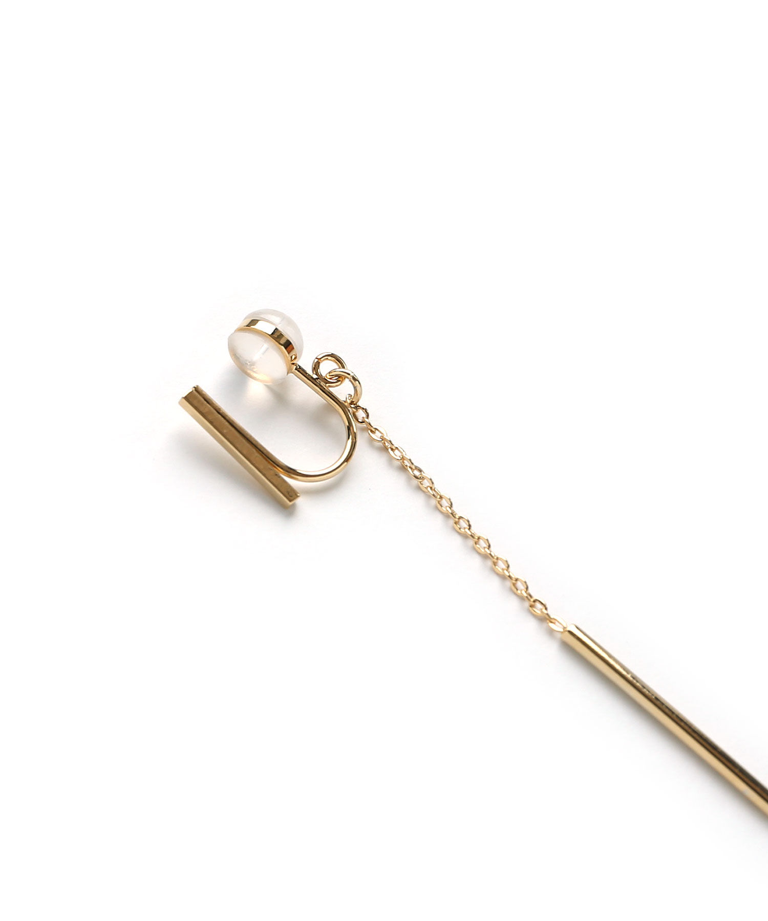 colleca la「ノンホール・ショートバー&times;チェーンのイヤリング」|イヤリング|