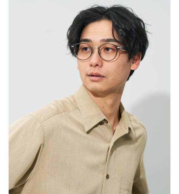  「ボストン型 メガネ | 中顔面短縮みえメガネ レザー調 ラバーテンプル 伊達メガネ CLASSIC レンズ交換券付」|メガネ|