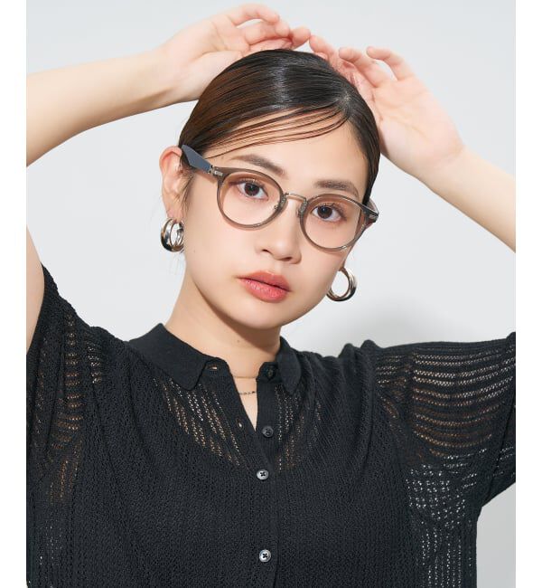  「ボストン型 メガネ | 中顔面短縮みえメガネ レザー調 ラバーテンプル 伊達メガネ CLASSIC レンズ交換券付」|メガネ|