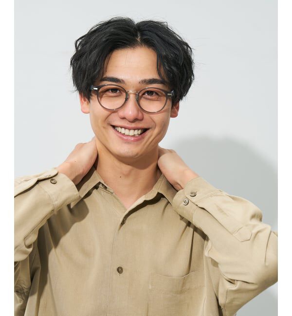  「ボストン型 メガネ | 中顔面短縮みえメガネ レザー調 ラバーテンプル 伊達メガネ CLASSIC レンズ交換券付」|メガネ|