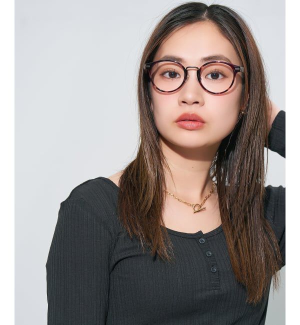  「ボストン型 メガネ | 中顔面短縮みえメガネ レザー調 ラバーテンプル 伊達メガネ CLASSIC レンズ交換券付」|メガネ|