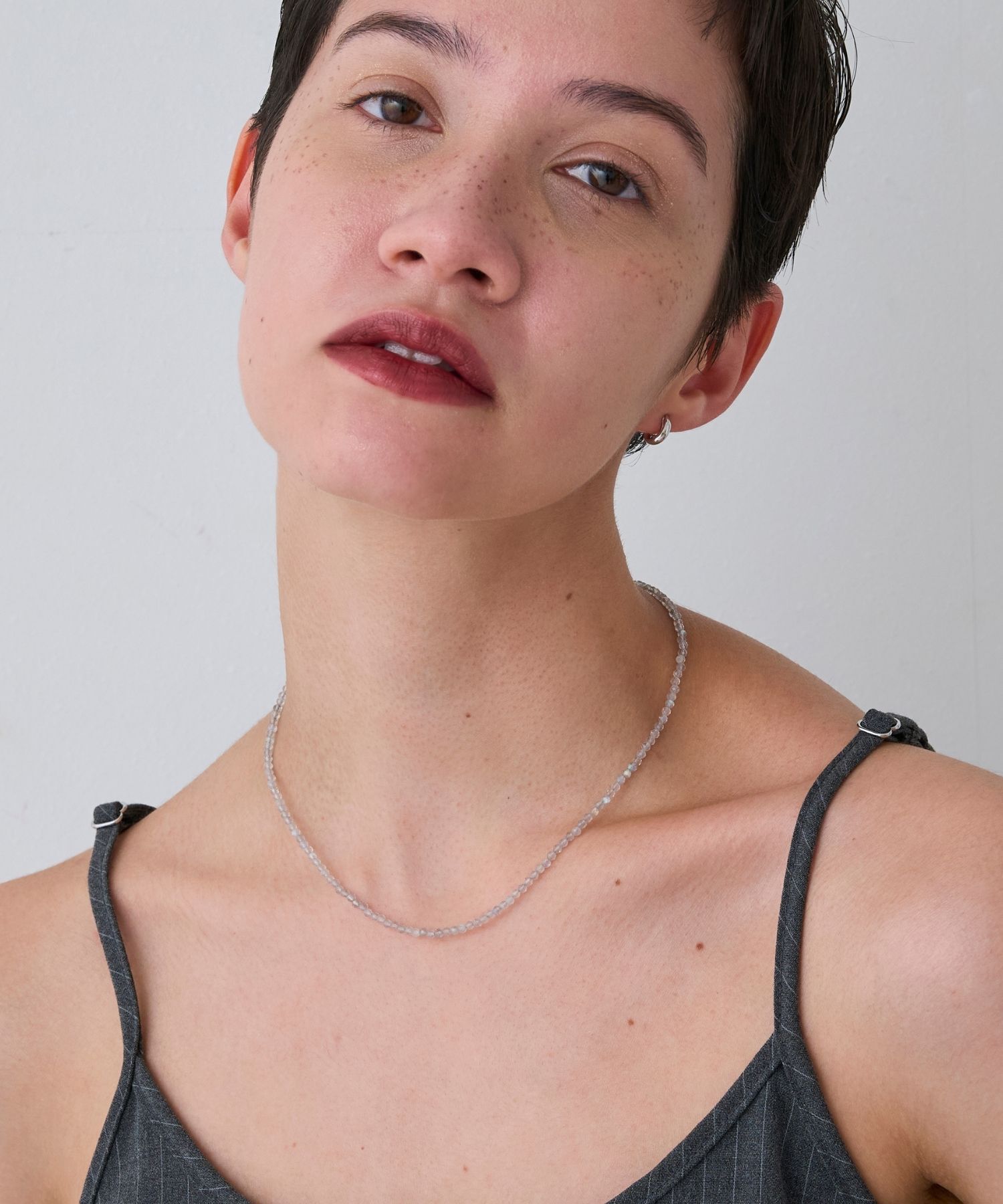 JUPITER「天然石ビーズネックレス/金属アレルギー対応/ニッケルフリー　ラブラドライト」|ネックレス|