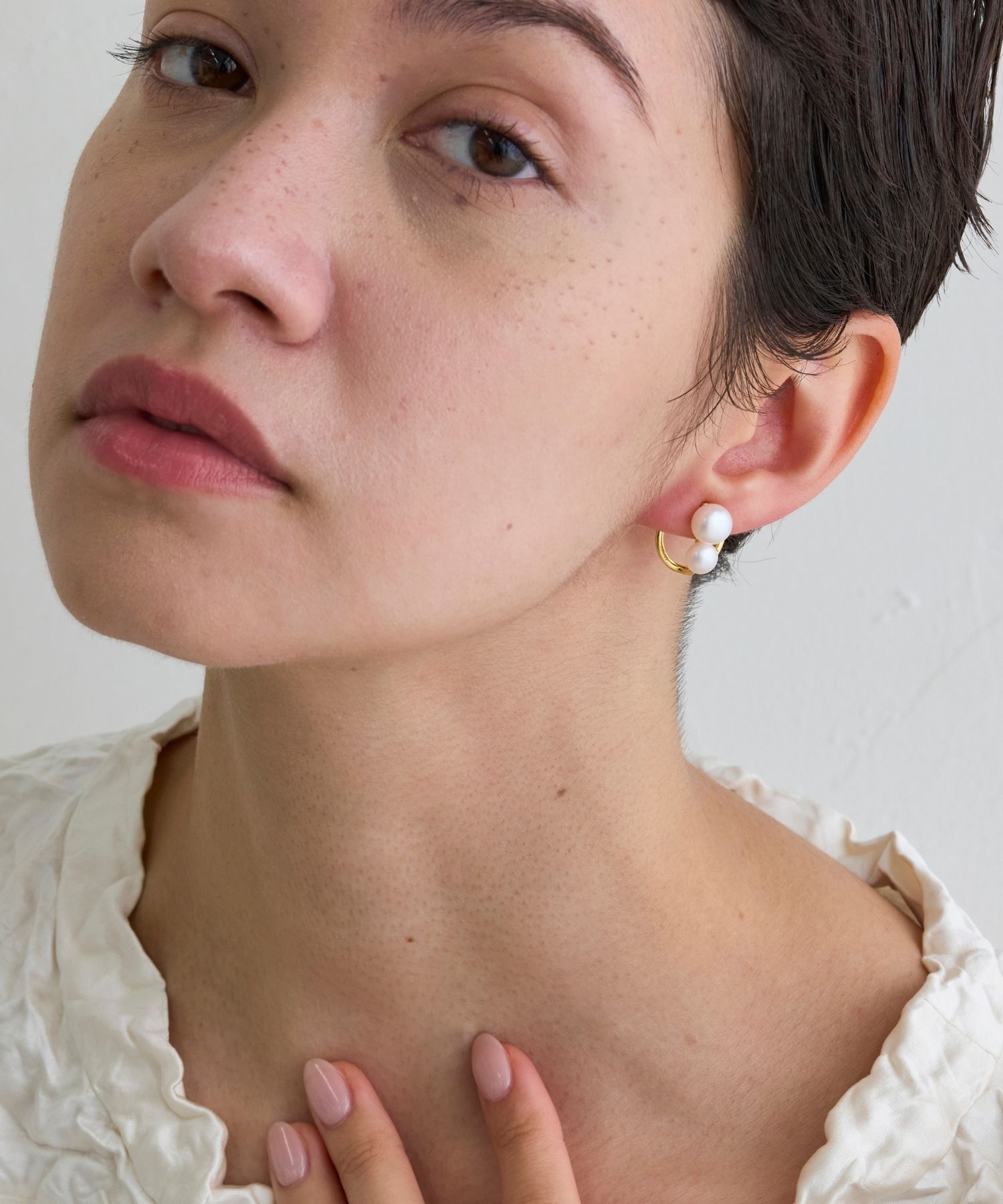 JUPITER「【SV925】サークルダブル淡水パールイヤリング/2way」|イヤリング|