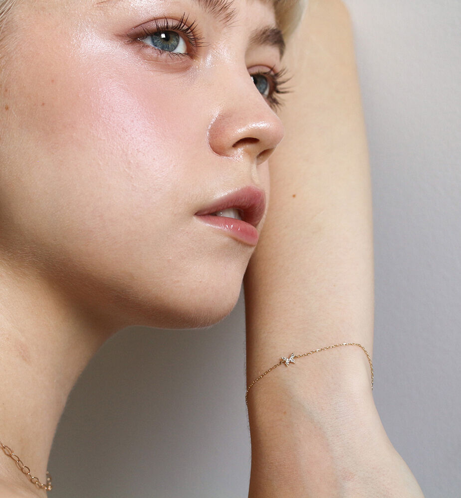  「ダイヤモンド バタフライ ブレスレット | K10YG」|ブレスレット・バングル|