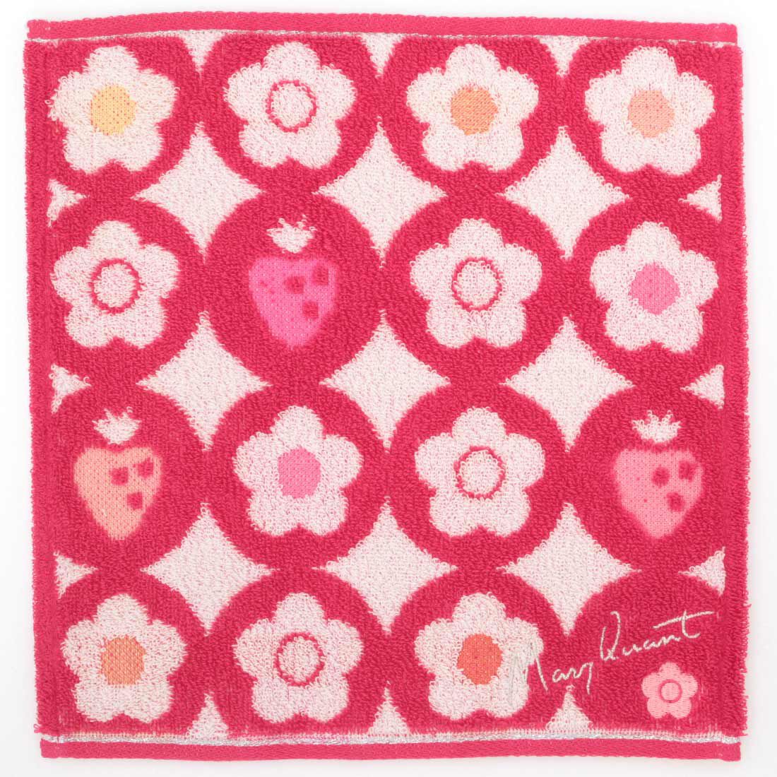 「MARY QUANT タオルハンカチ＜デイジーイチゴ＞」|タオル|レッド