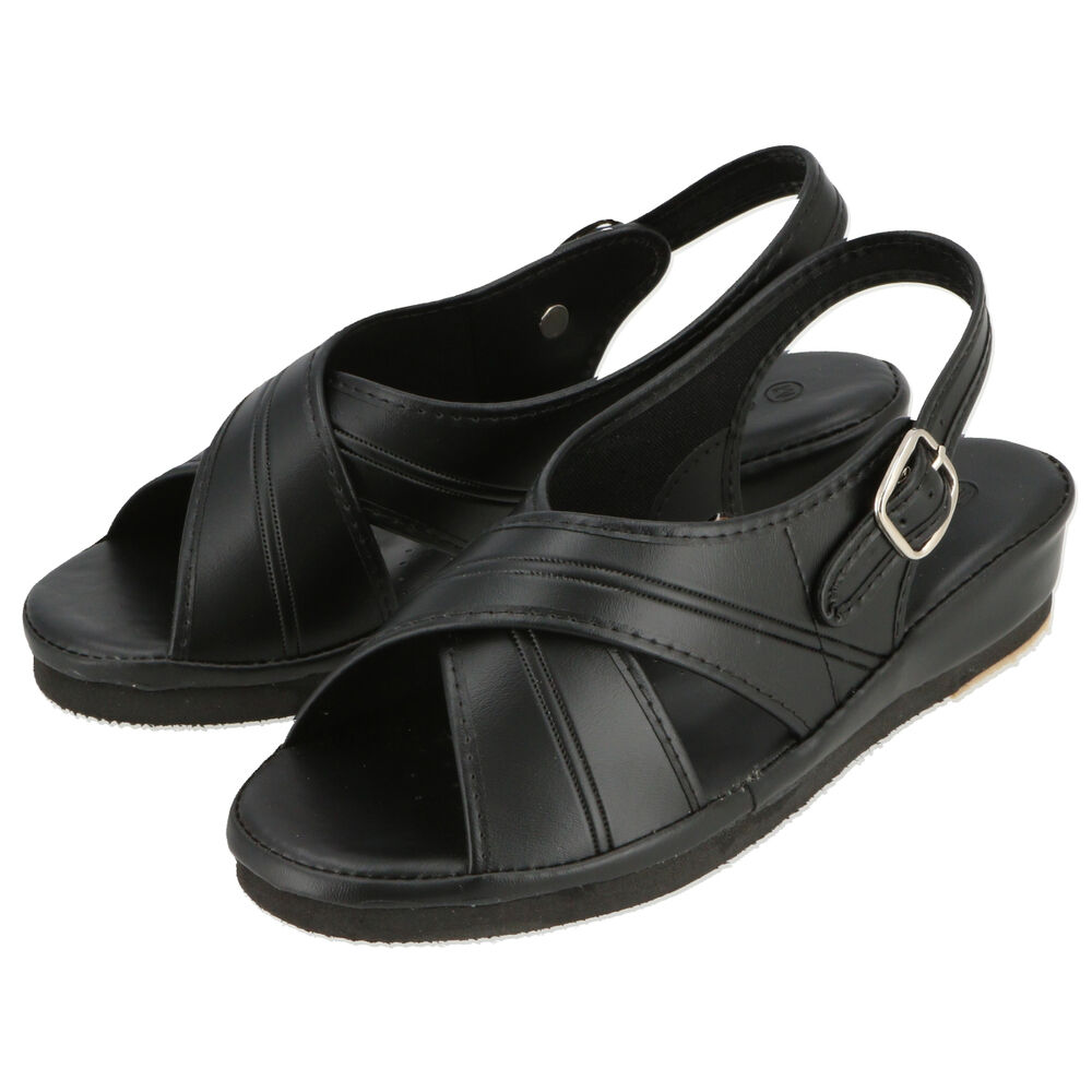 BACKYARD FAMILY「ナースサンダル 厚底 通販 ナースシューズ 疲れにくい オフィスサンダル サンダル Ks Plus」|サンダル|ブラック1