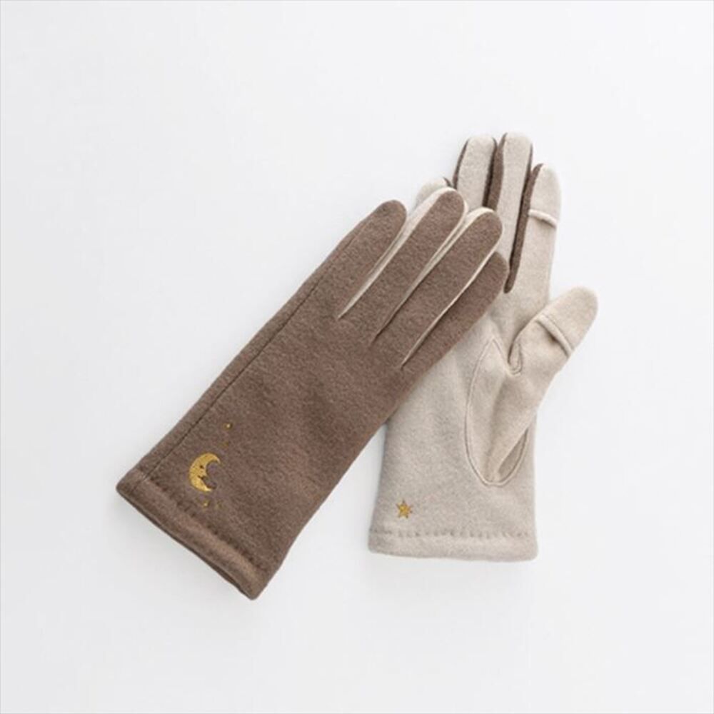 BACKYARD FAMILY「クロダ 手袋 レディース 通販 グローブ 手ぶくろ 暖かい かわいい 刺繍 スマートフォン対応」|手袋|ブラウン1