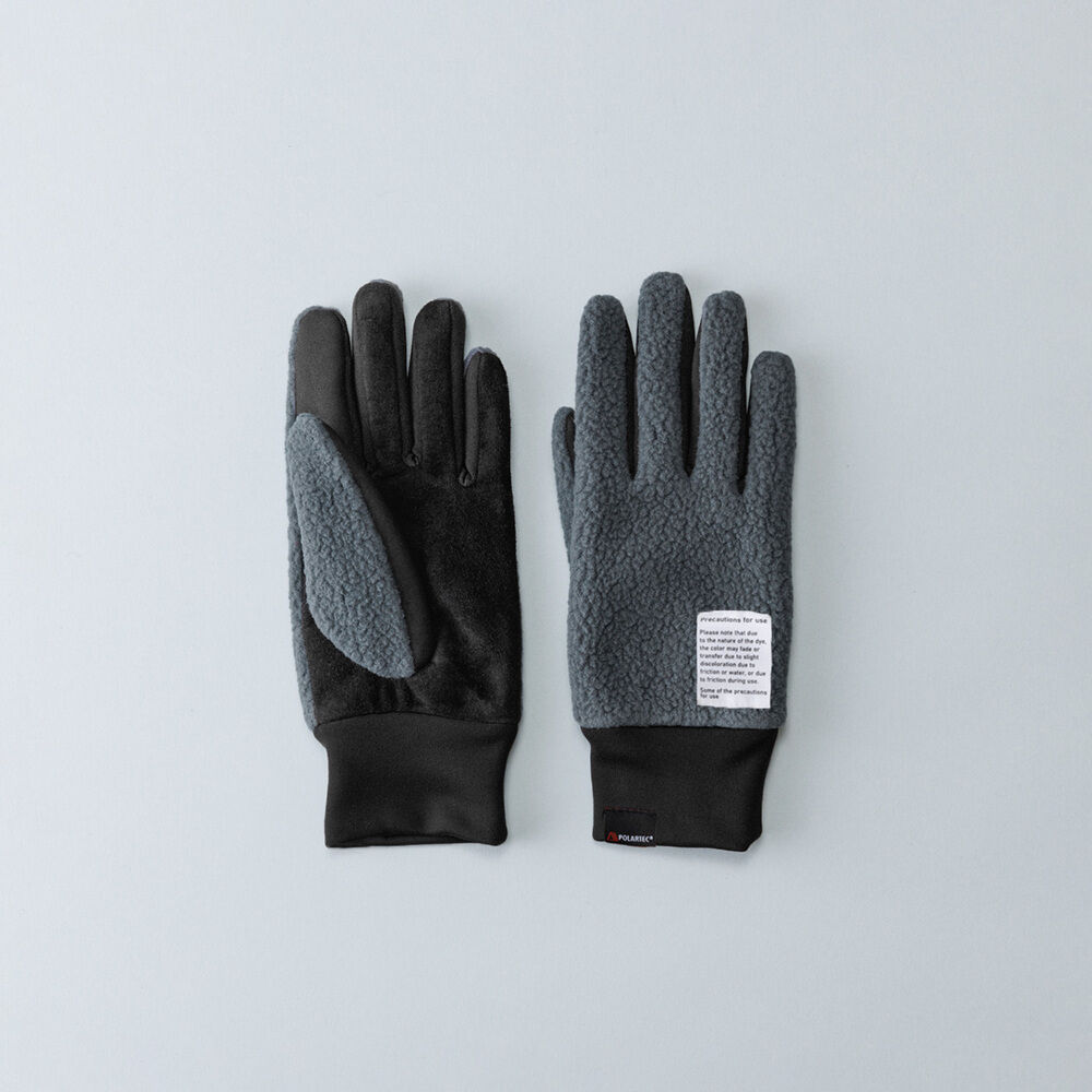 BACKYARD FAMILY「クロダ 手袋 レディース 通販 グローブ 手ぶくろ 暖かい かわいい 通勤 通学 POLARTEC」|手袋|グレー1