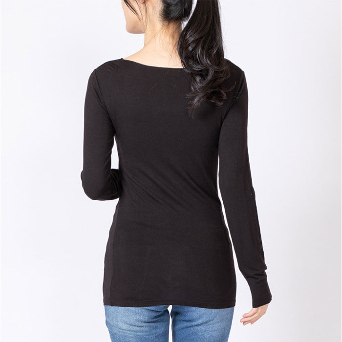 BACKYARD FAMILY「長袖 tシャツ レディース 通販 PAGE ONE GTS0844 無地 Uネック ロンt」|Tシャツ・カットソー|