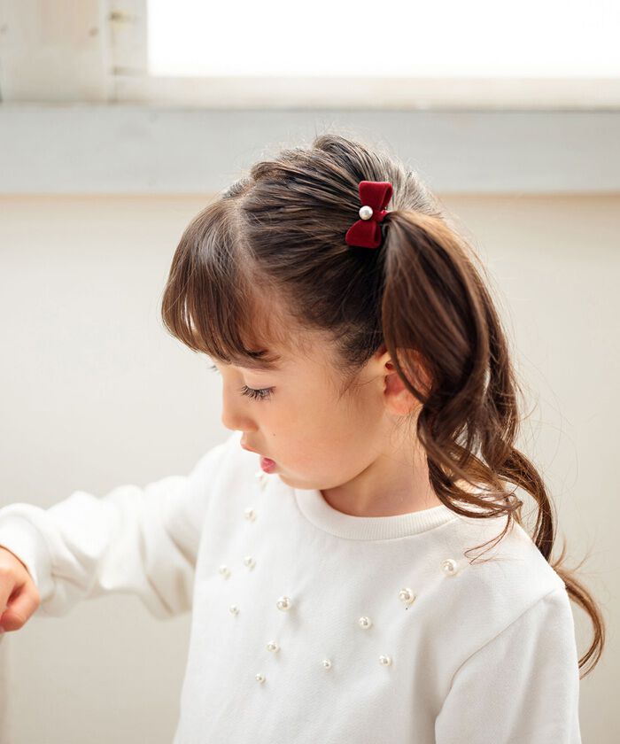 BACKYARD FAMILY「Rora ヘアクリップ キッズ 2個セット 通販 ベル ミニ リボン パール ベルベット」|その他|