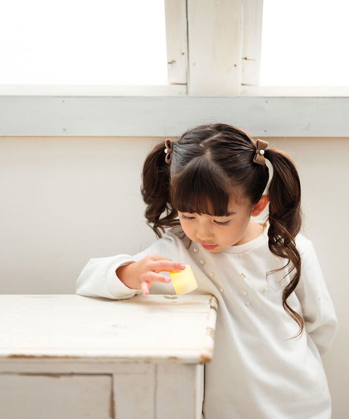 BACKYARD FAMILY「Rora ヘアクリップ キッズ 2個セット 通販 ベル ミニ リボン パール ベルベット」|その他|